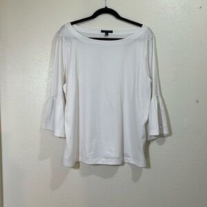 Banana Republic white, 3/4 sleeved top. Size XL